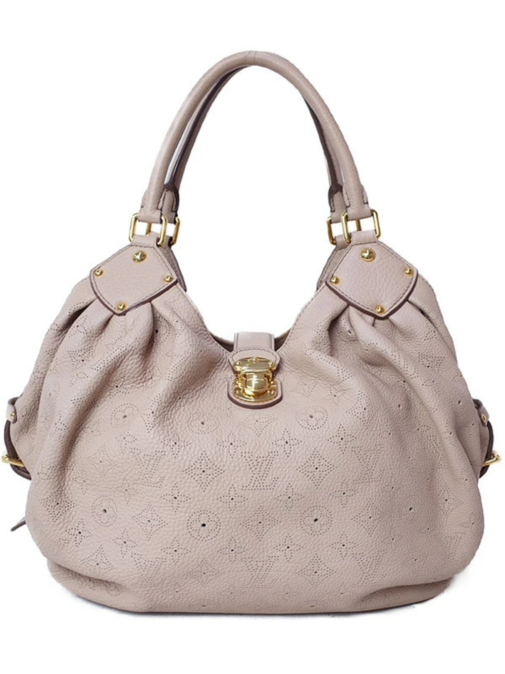 Louis Vuitton Mahina Hobo Shoulder Bag Leather Tan